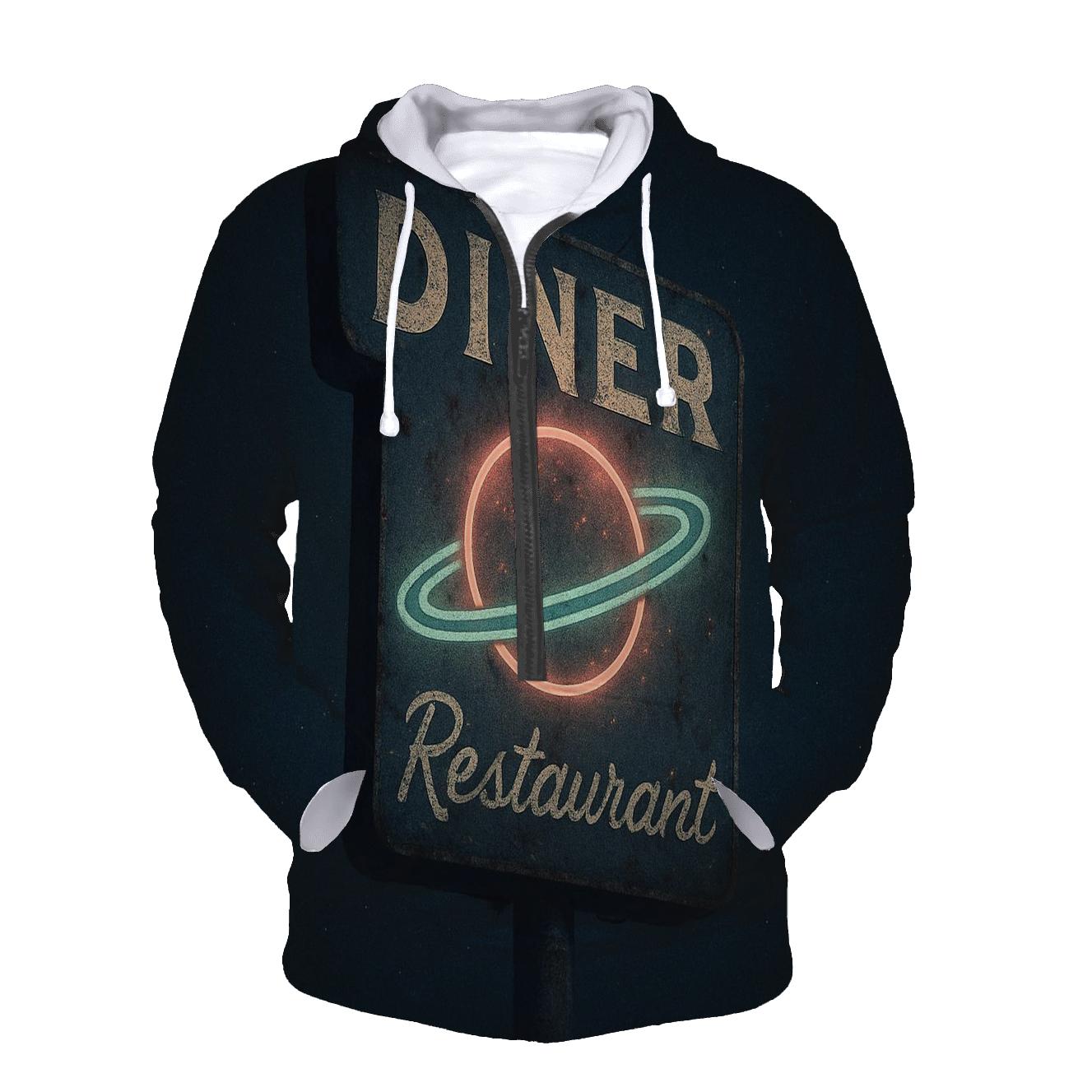 Retro Cosmic Diner Neon Sign custom hoodies