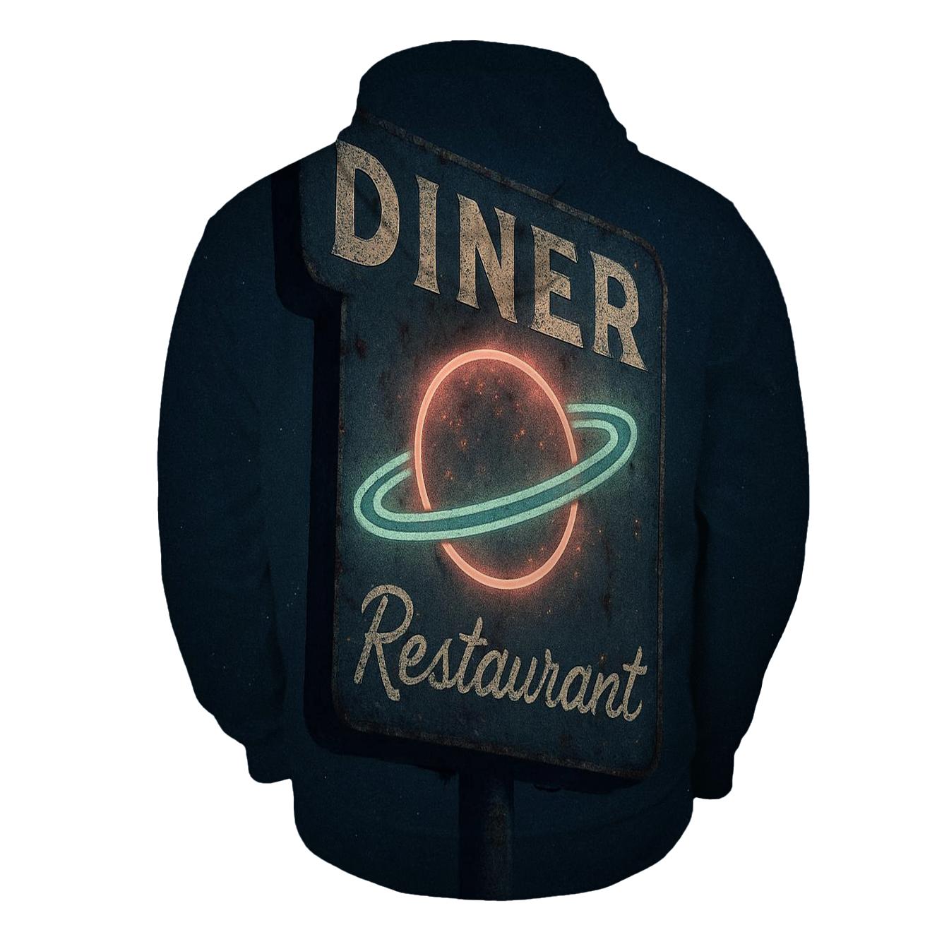 Retro Cosmic Diner Neon Sign custom hoodies