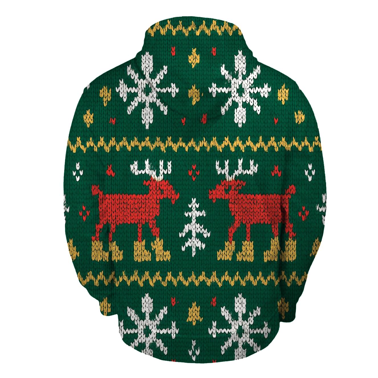 Reindeer Moon Boot Fair Isle Design graphic hoodies