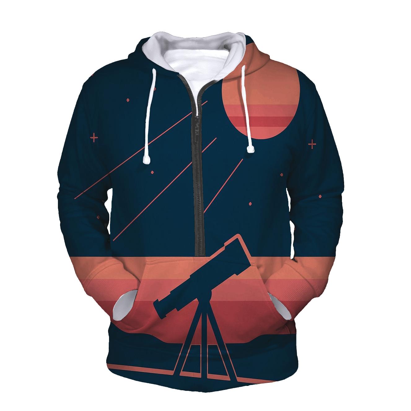 Synthwave Telescope Silhouette hoodie trends
