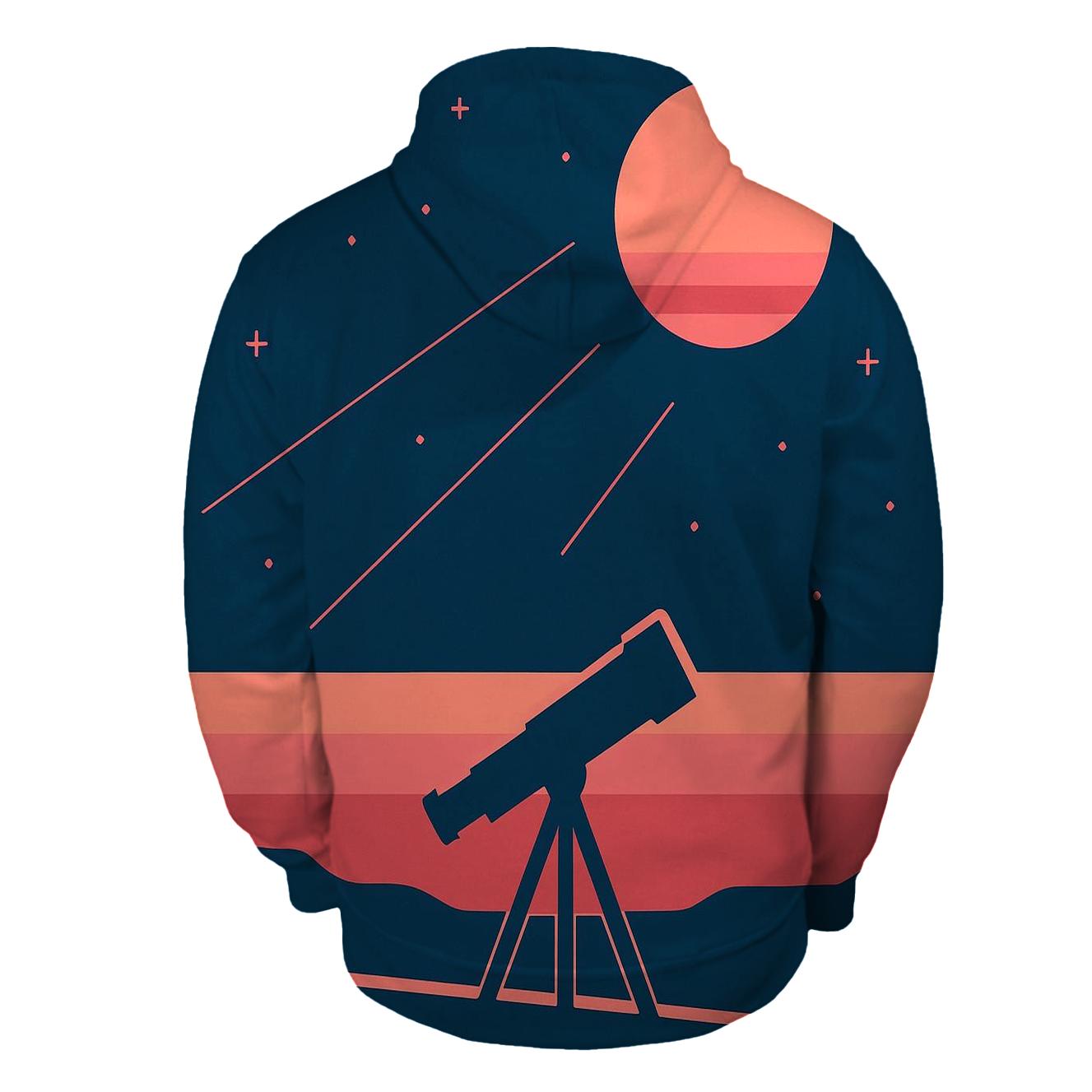Synthwave Telescope Silhouette hoodie trends