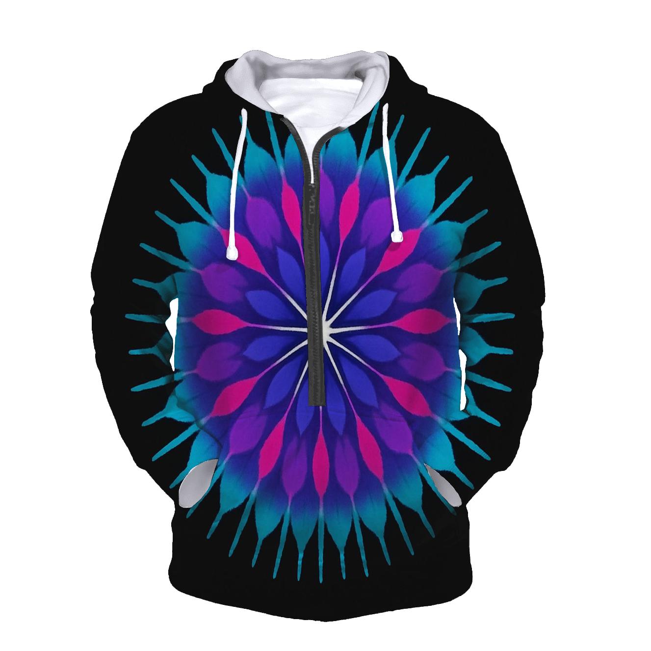 Mandala Pulsar Sunburst zip-up hoodies