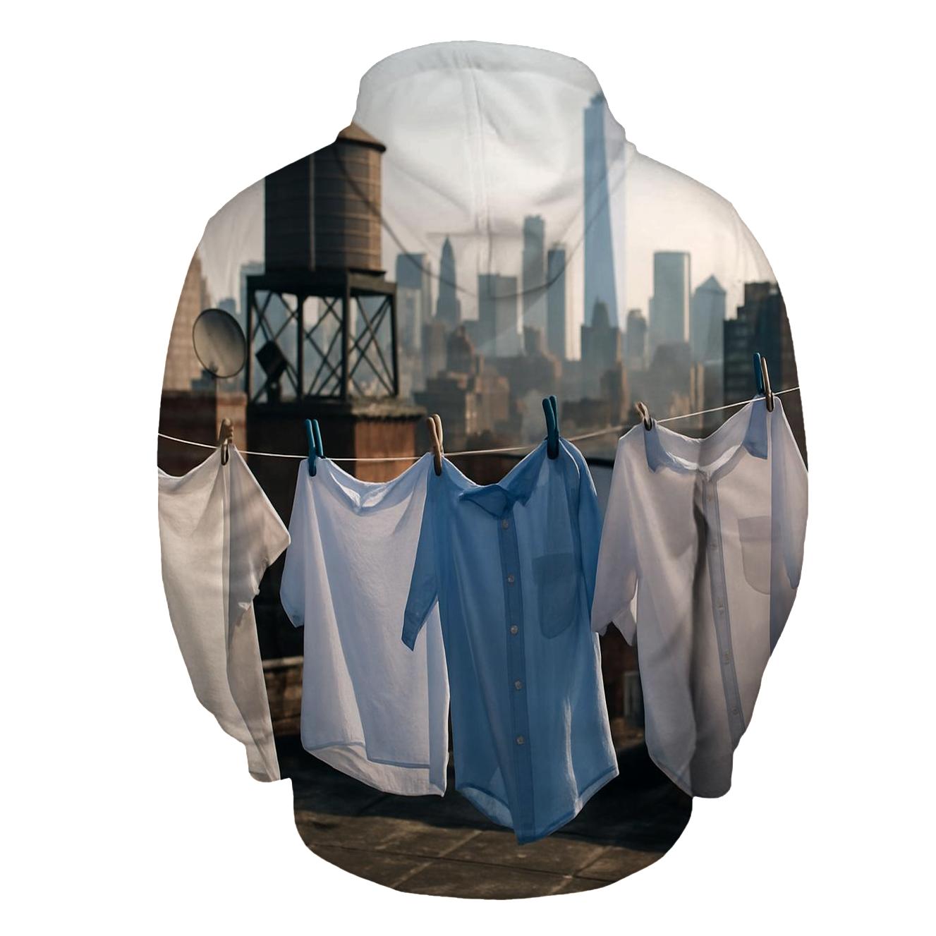 Chinatown Rooftop Laundry Lines With Downtown Skyline Beyond hoodie styles