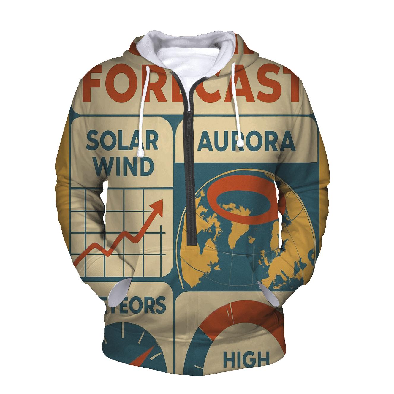 Retro Space Weather Forecast heavyweight hoodies