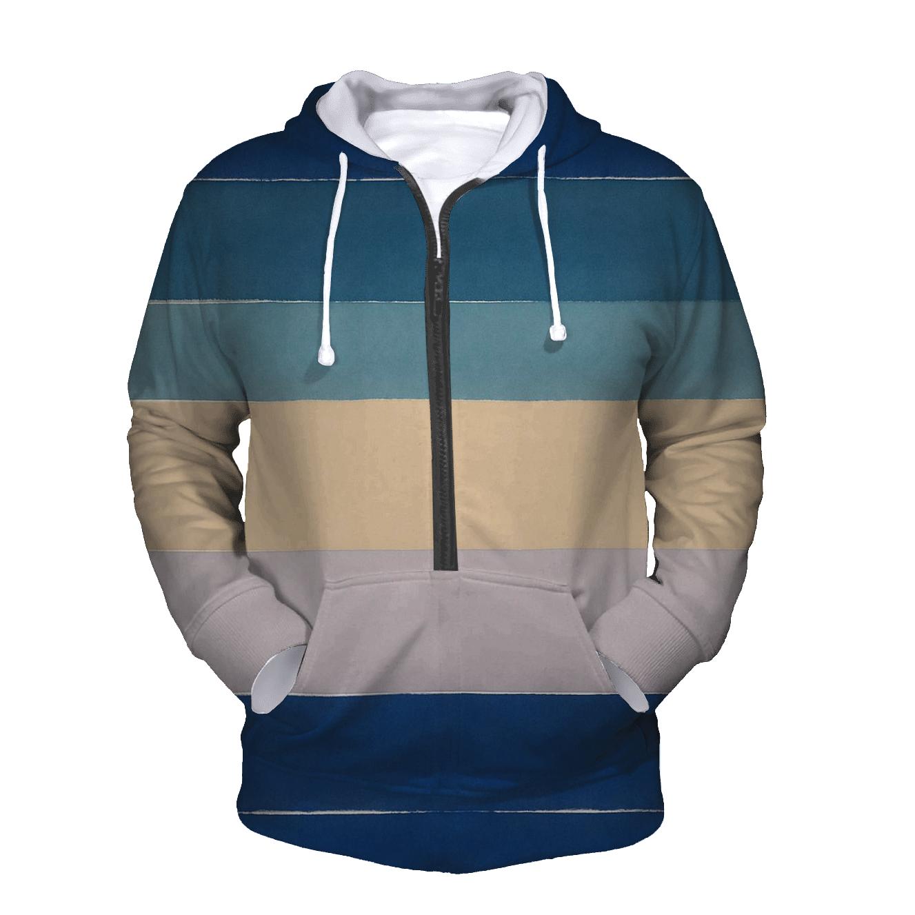 Over Dye Twilight Horizon Stripes embroidered hoodies