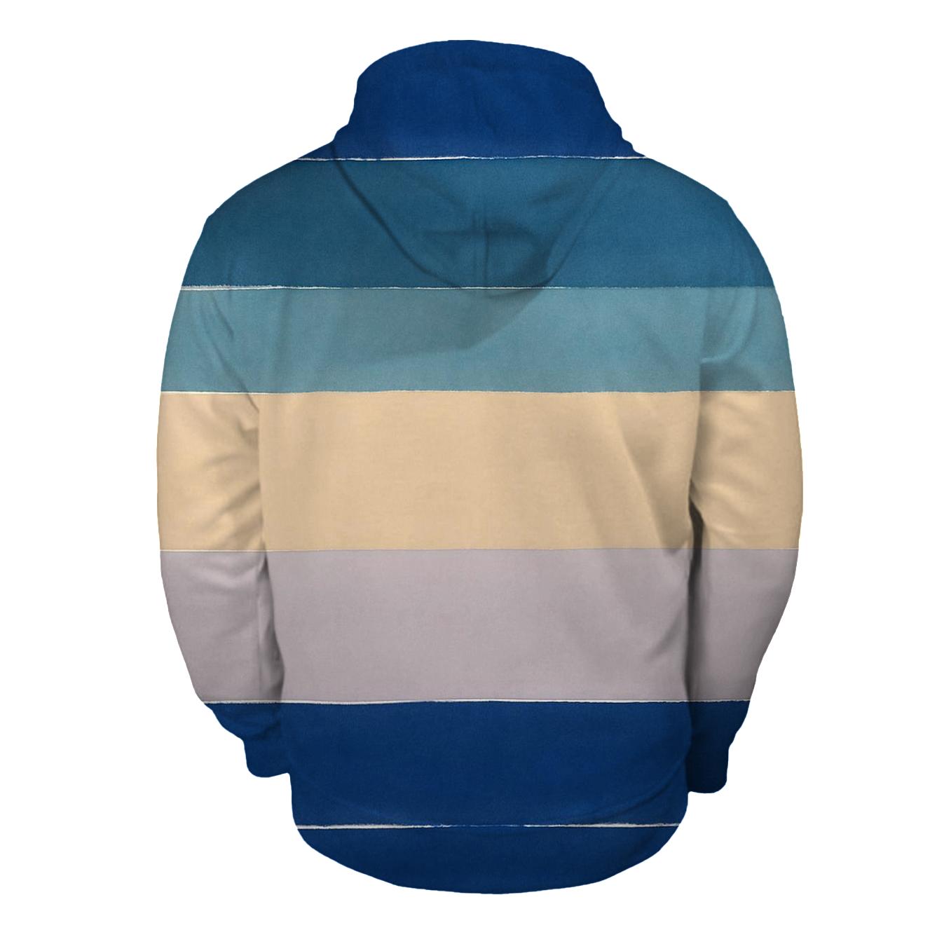 Over Dye Twilight Horizon Stripes embroidered hoodies