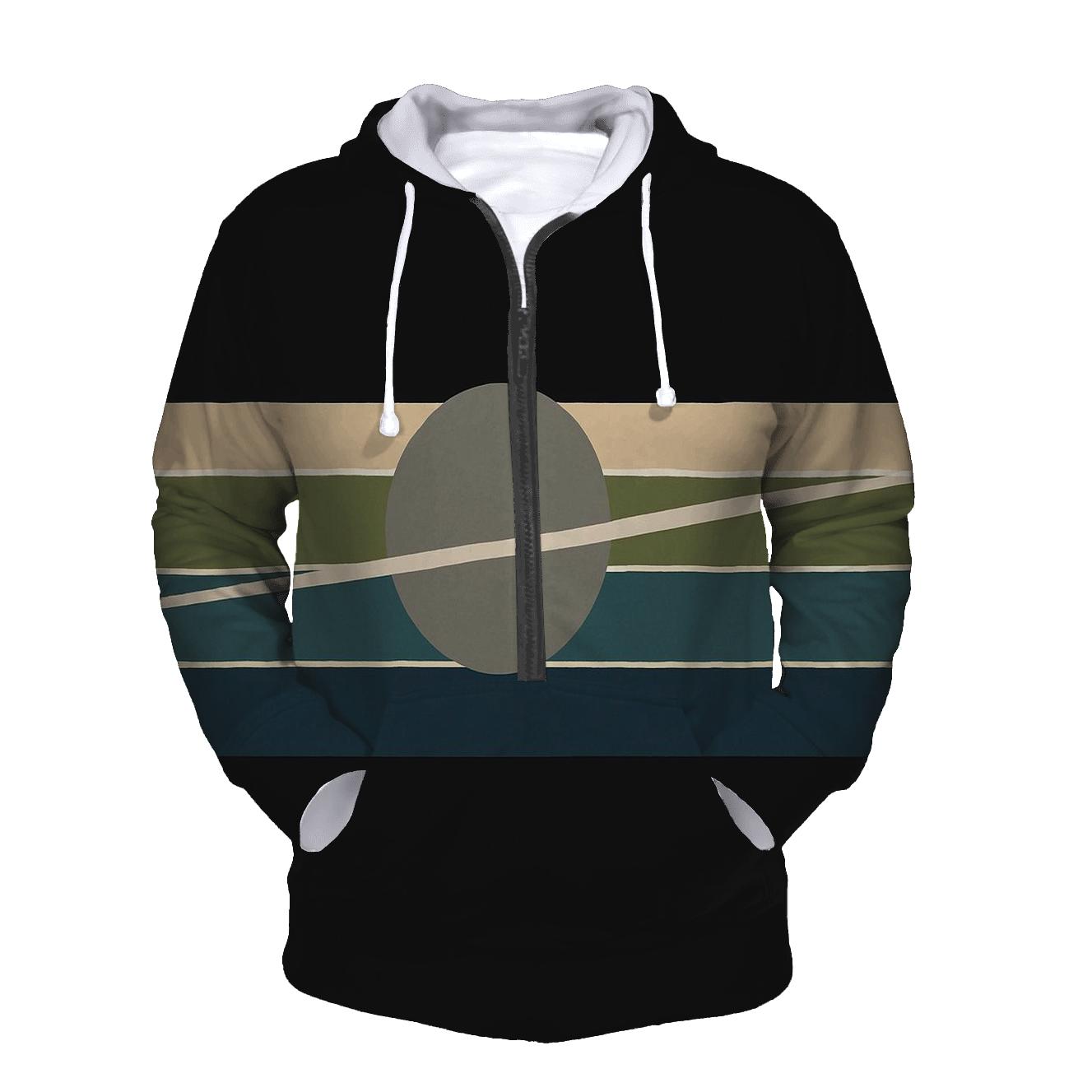 Ring Plane Horizon Bands printed hoodies