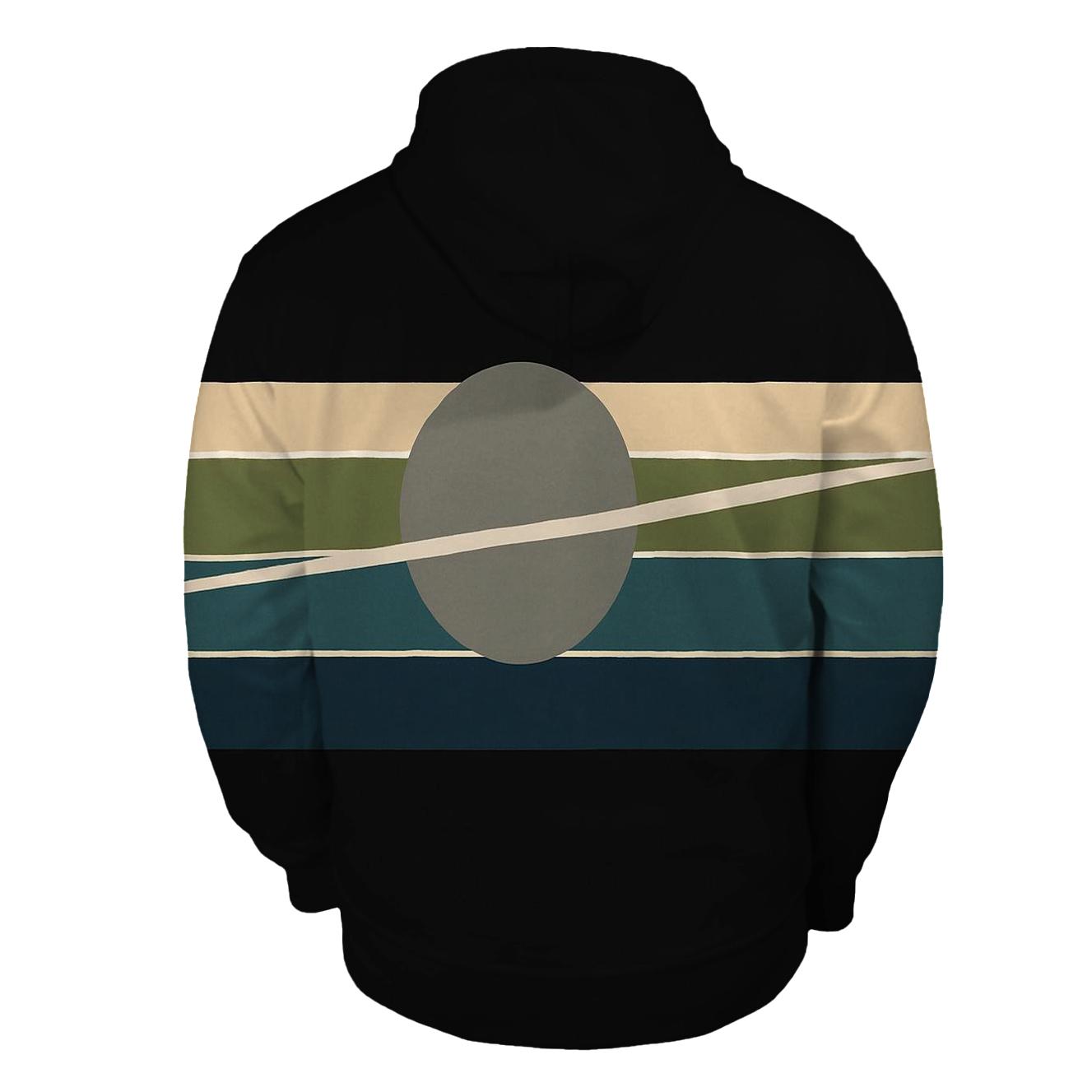 Ring Plane Horizon Bands printed hoodies