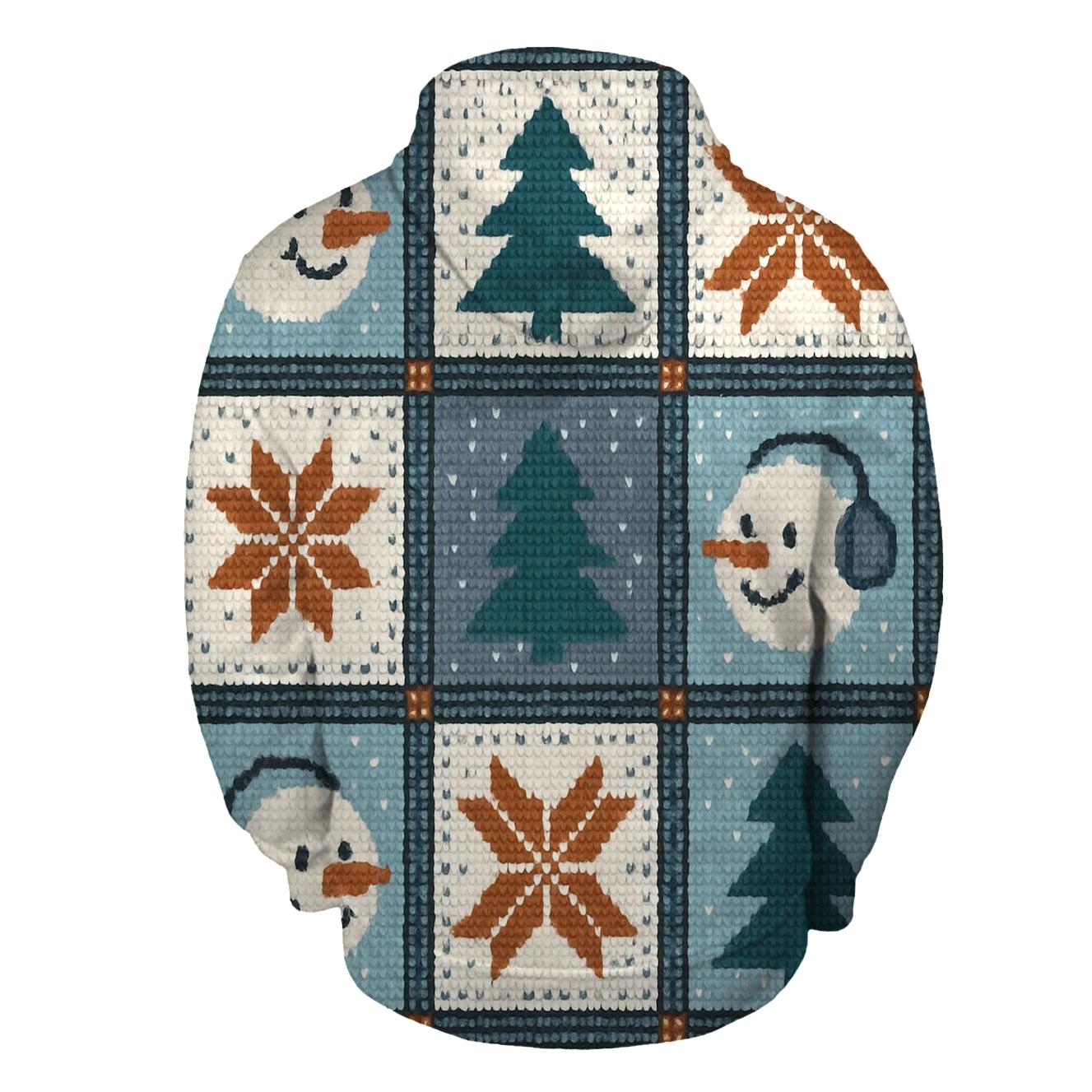 Snowman Satellite Dish Patchwork Design hoodie trends