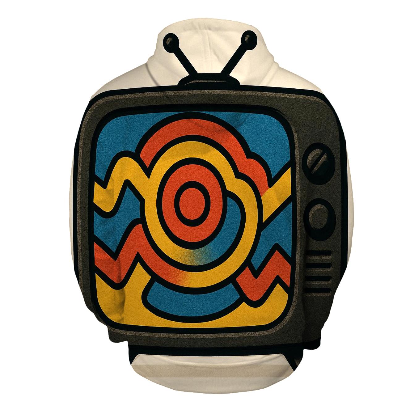 Retro TV Signal Bloom designer hoodies