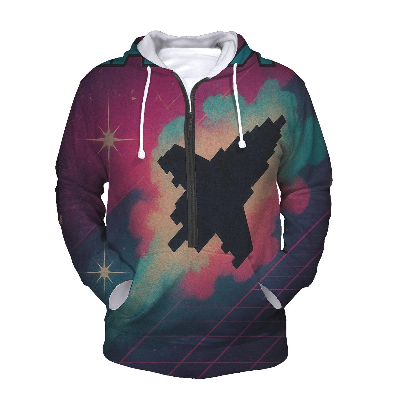 Retro Arcade Nebula Cabinet Art hoodie styles