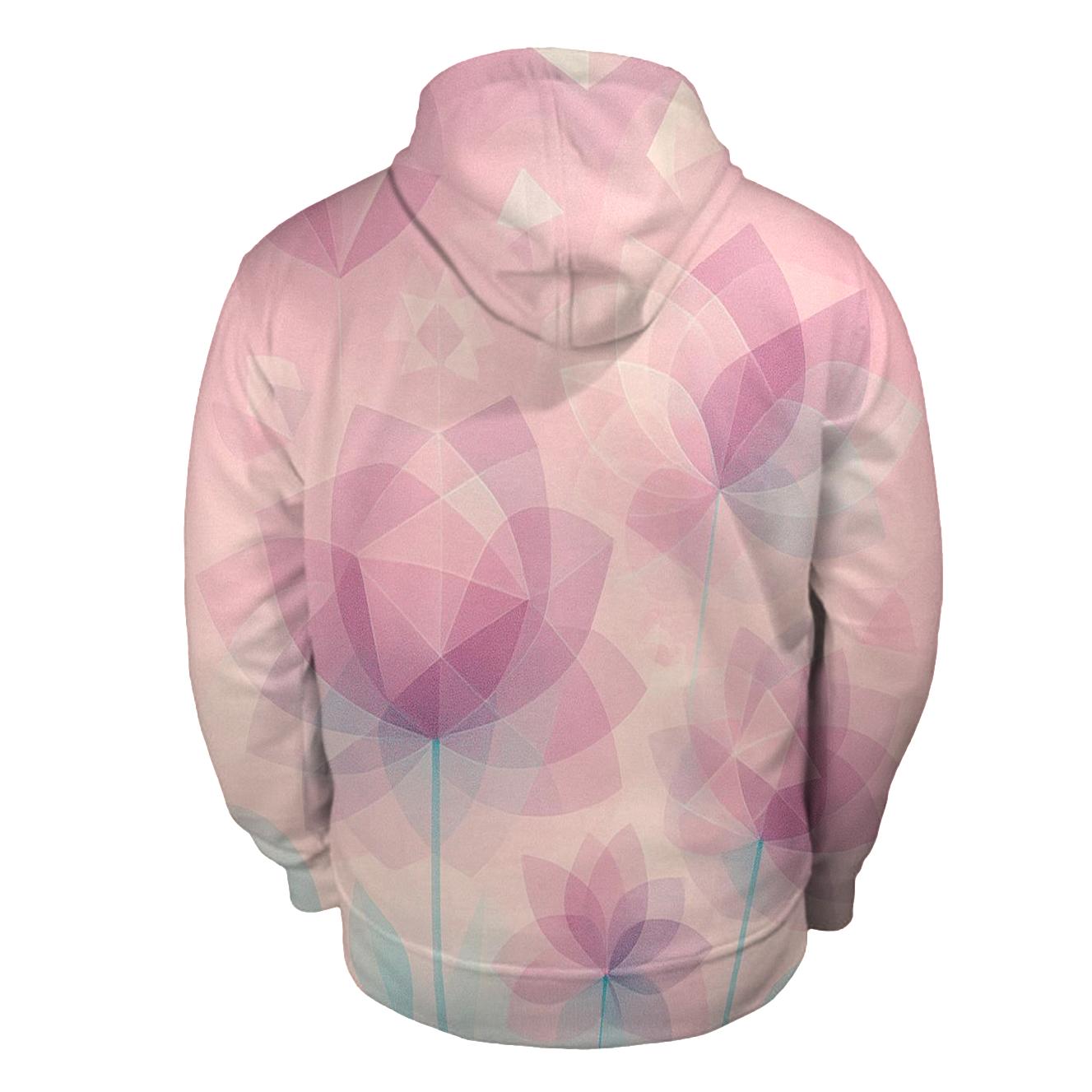 Quantum Garden Geometric Bloom printed hoodies