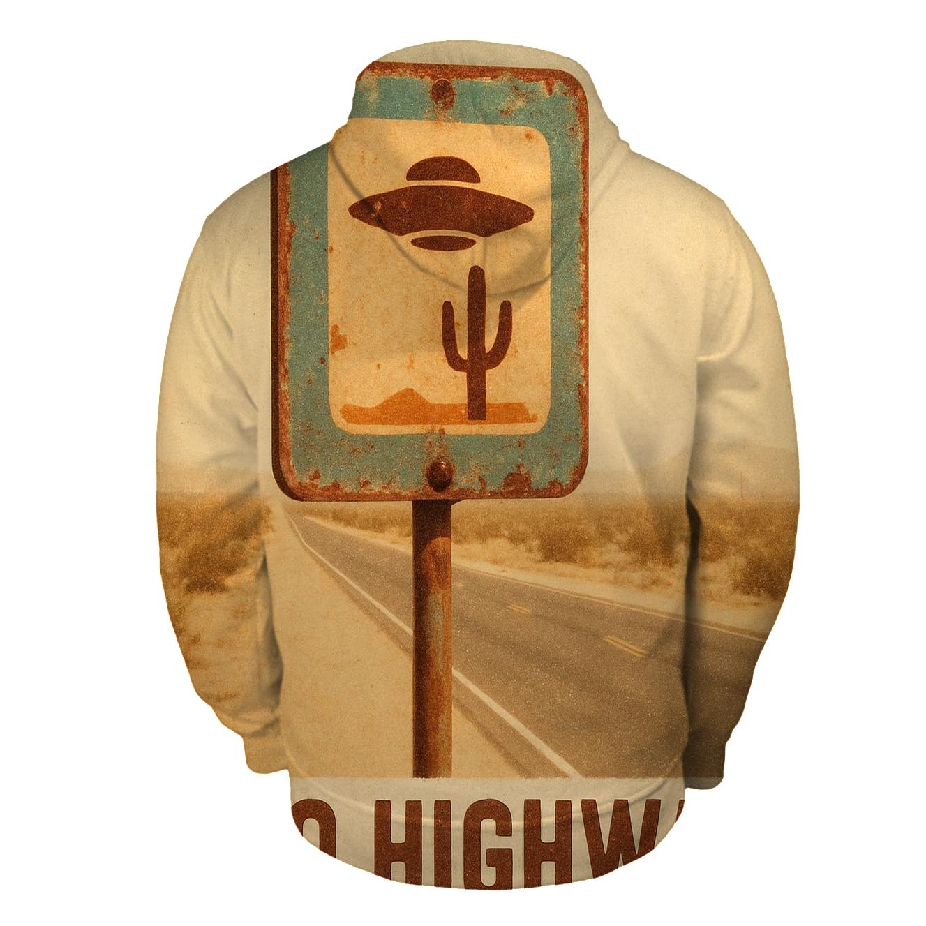 Weathered Desert UFO Road Sign hoodies fashion