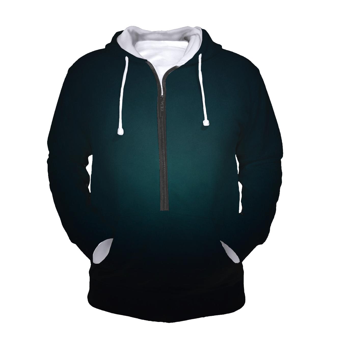 Obsidian Teal Depth Fade lightweight hoodies