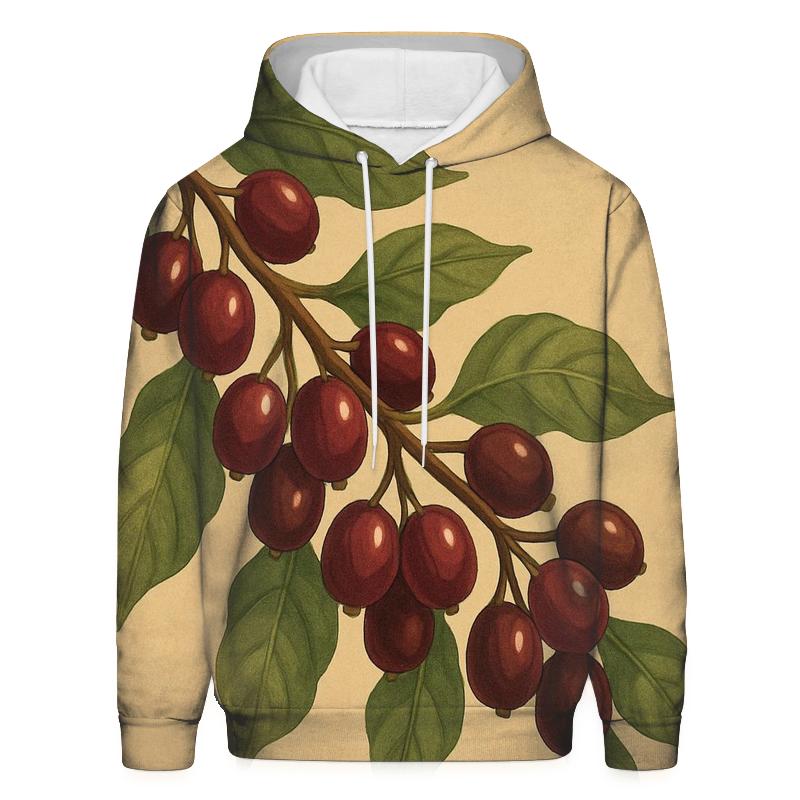 Coffee Cherry Lanterns embroidered hoodies