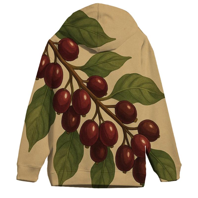 Coffee Cherry Lanterns embroidered hoodies