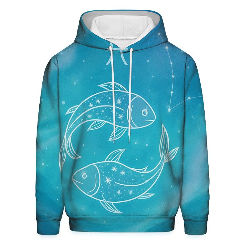 Pisces Twin Fish Dream Current zip-up hoodies