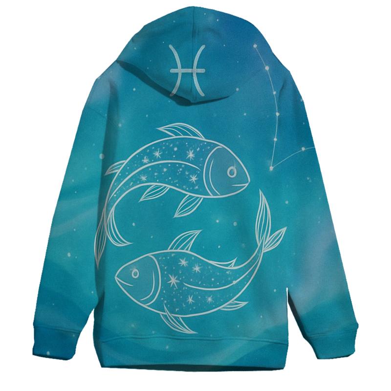 Pisces Twin Fish Dream Current zip-up hoodies