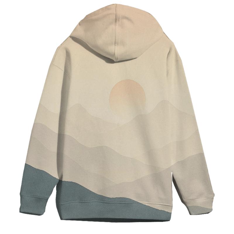 Mountain Dawn Stillness graphic hoodies