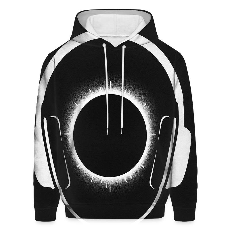 Monochrome Headphone Eclipse printed hoodies