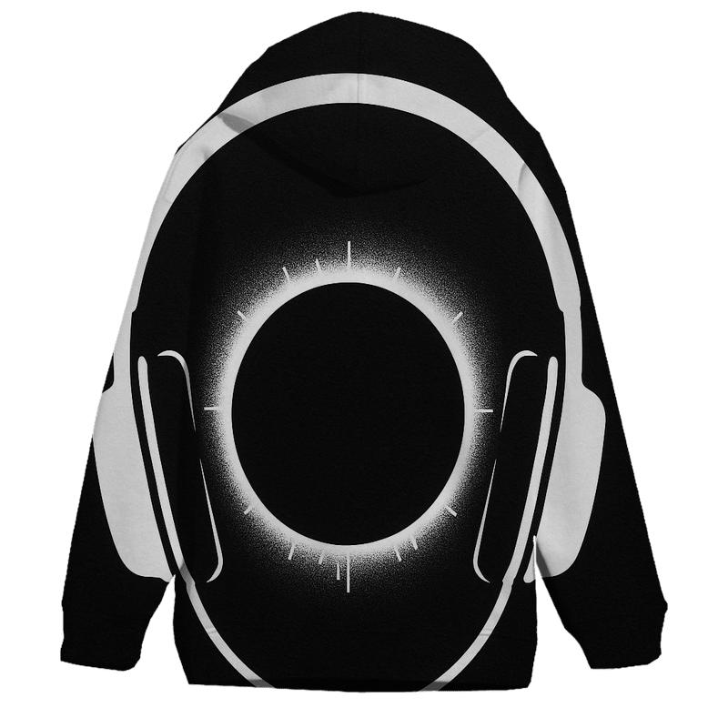 Monochrome Headphone Eclipse printed hoodies