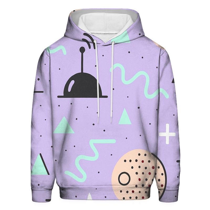 Memphis Moonbase Shapes custom hoodies