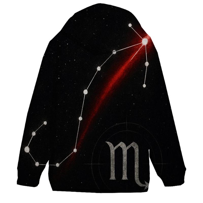 Scorpio Constellation With Crimson Stinger Trail hoodie trends