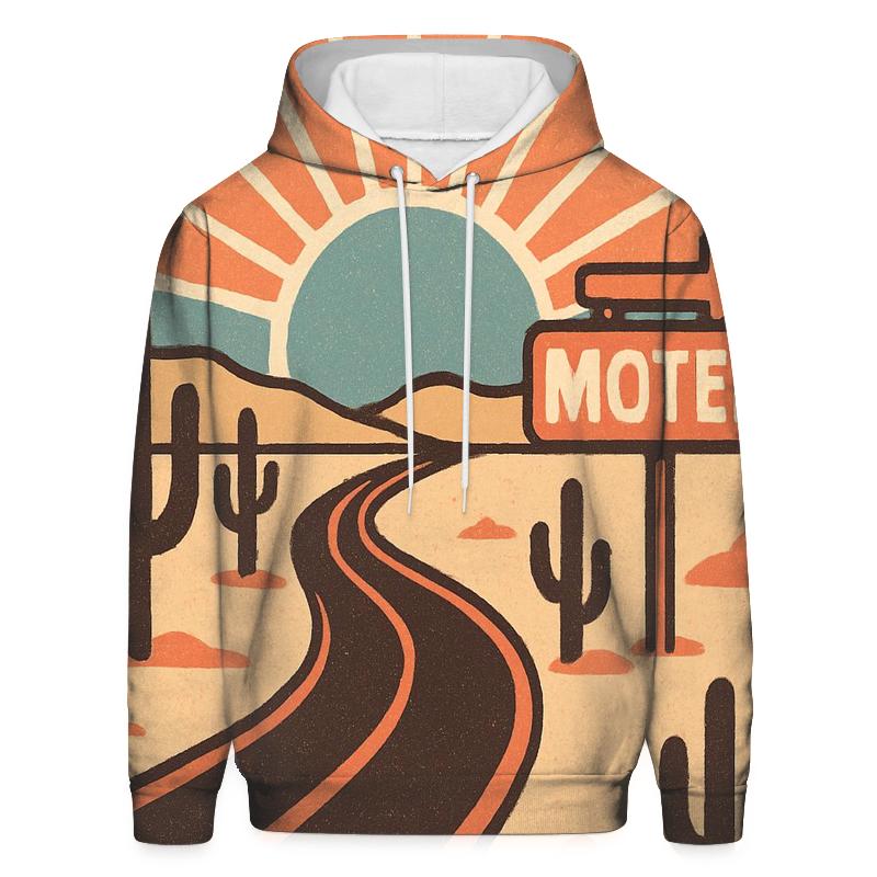 Desert Road Trip Sunburst Map hoodie designs