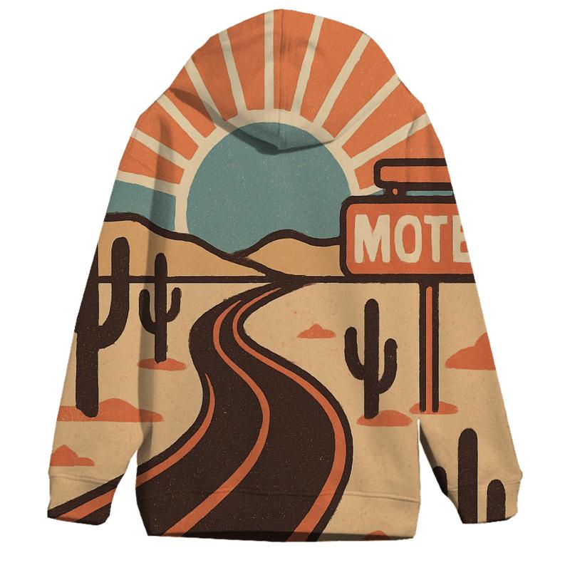 Desert Road Trip Sunburst Map hoodie designs