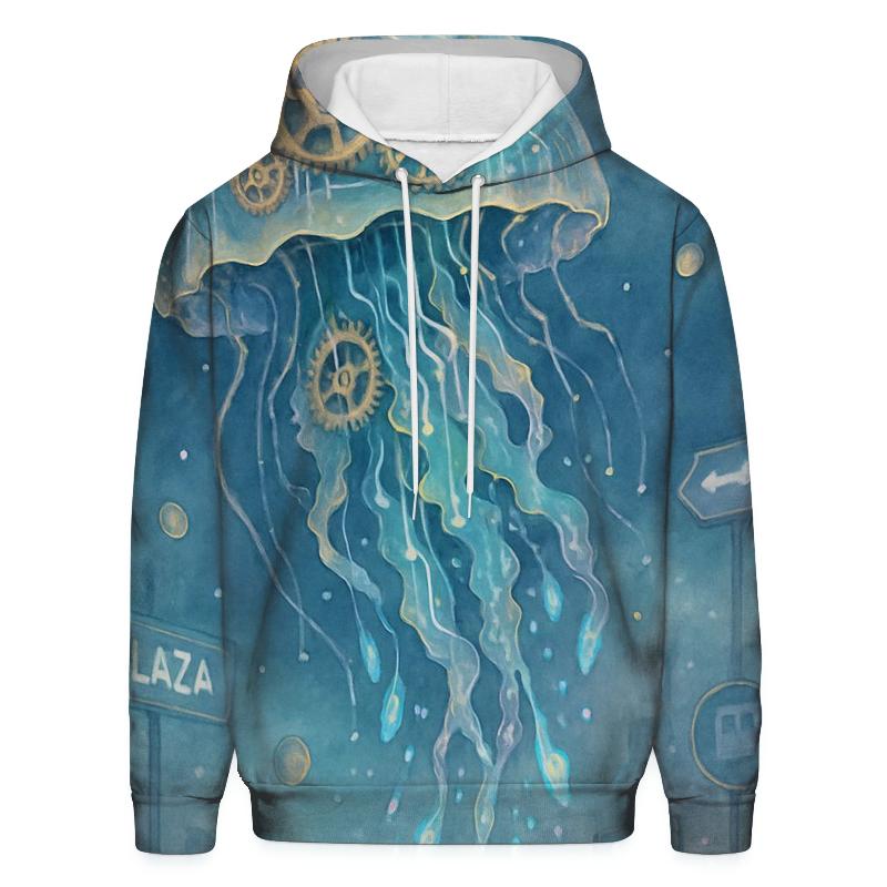Clockwork Jellyfish Parade printed hoodies
