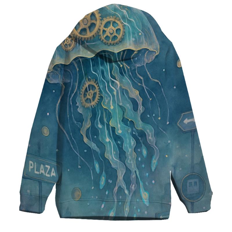 Clockwork Jellyfish Parade printed hoodies