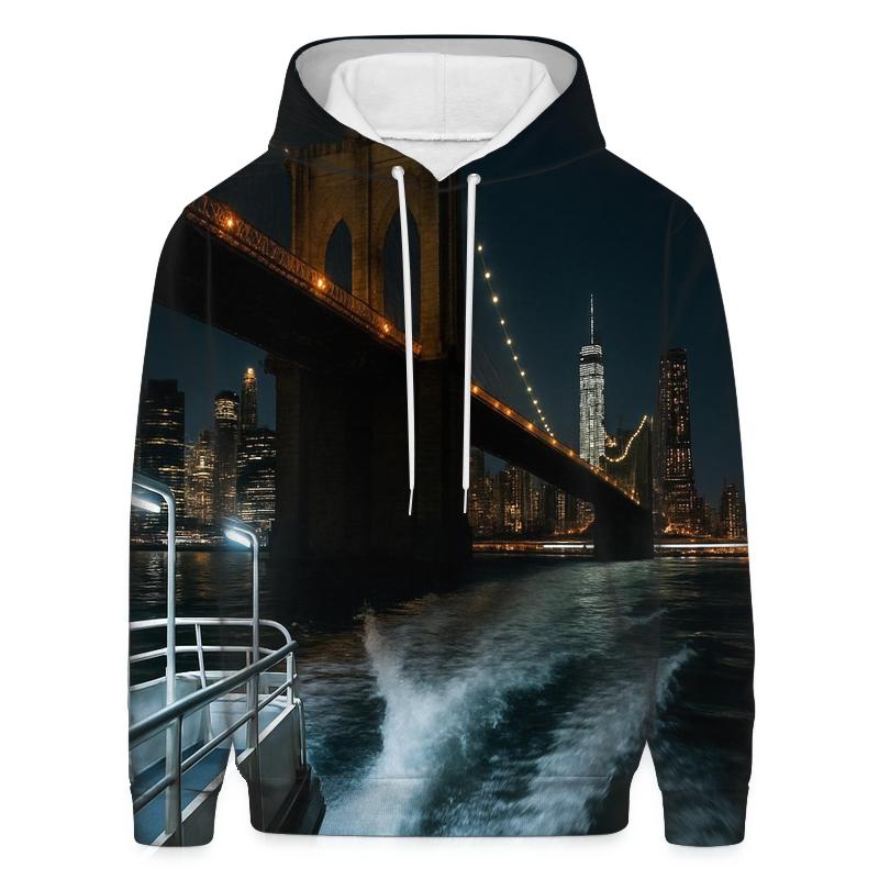 Midnight Ferry Wake Under The Brooklyn Bridge hoodies fashion
