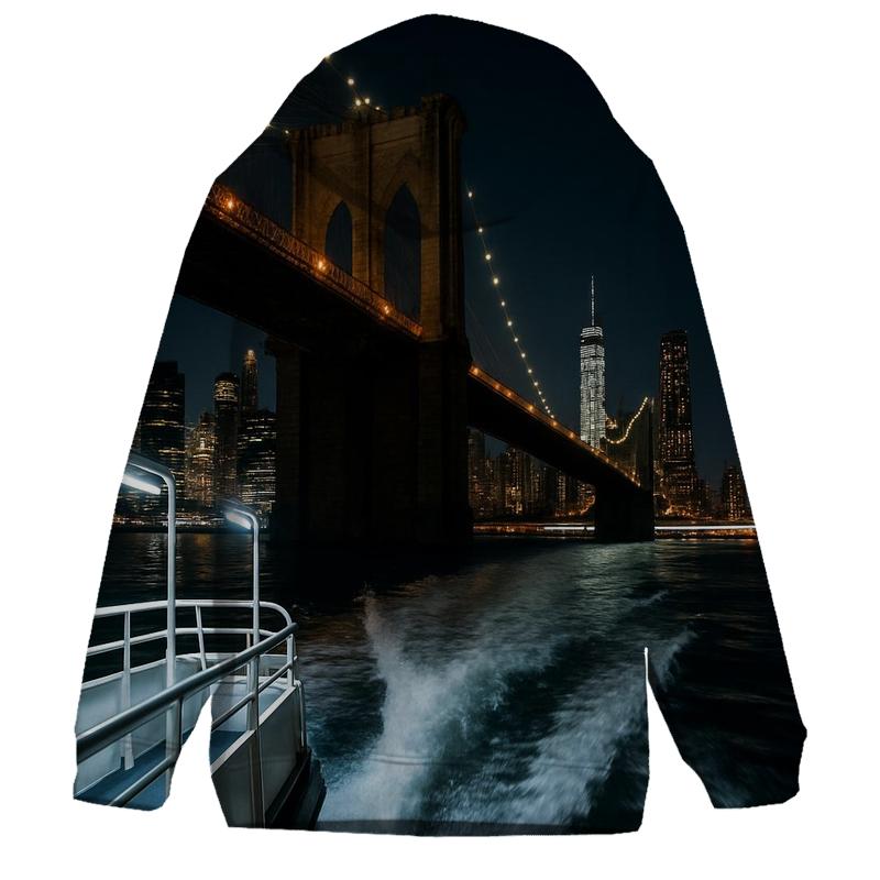 Midnight Ferry Wake Under The Brooklyn Bridge hoodies fashion