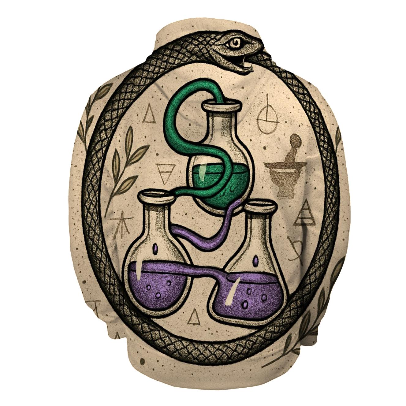 Ouroboros Garden Of Alchemical Vials pullover hoodies