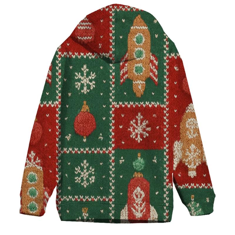 Gingerbread Rocket Parade Grid Design printed hoodies