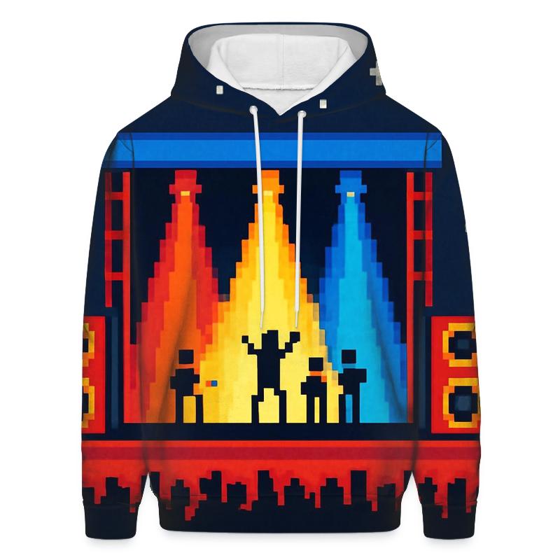 Pixel Pop Stage Panorama graphic hoodies
