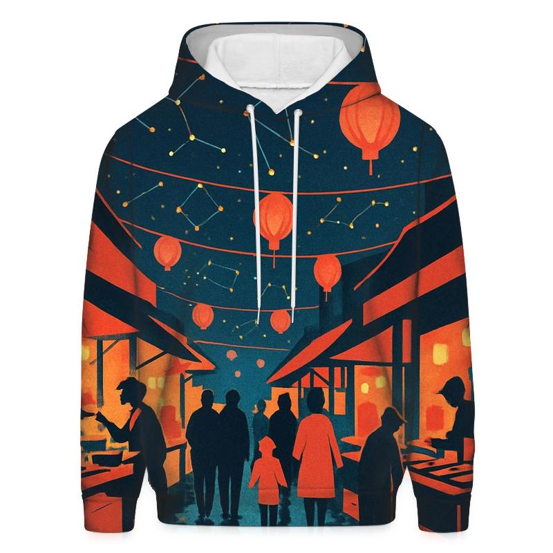 Neon Night Market Constellations zip-up hoodies