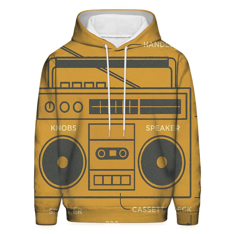 Mustard Boombox Blueprint pullover hoodies