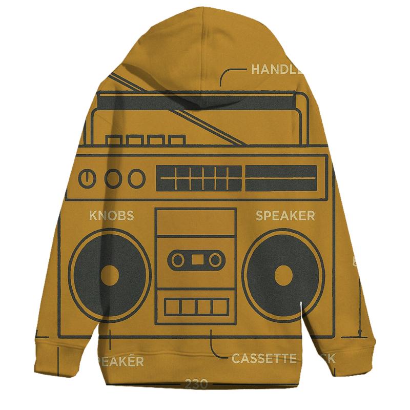 Mustard Boombox Blueprint pullover hoodies