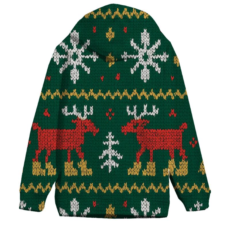 Reindeer Moon Boot Fair Isle Design hoodies fashion