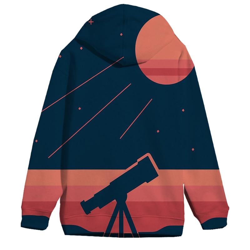 Synthwave Telescope Silhouette heavyweight hoodies