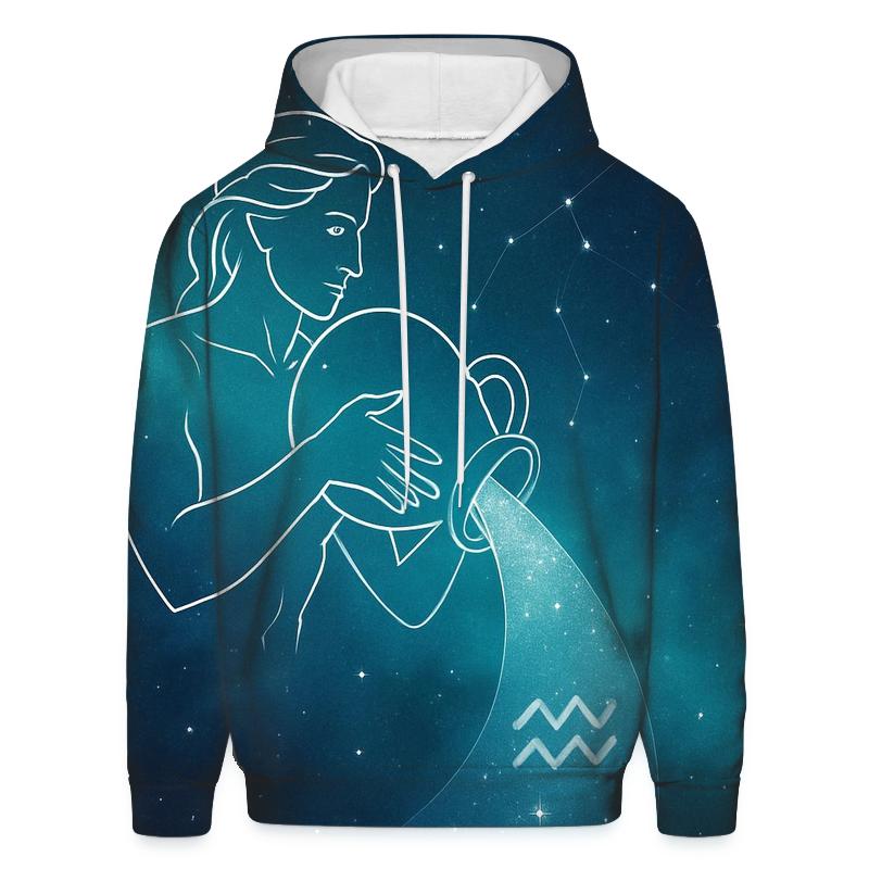 Aquarius Water Bearer Nebula Pour printed hoodies