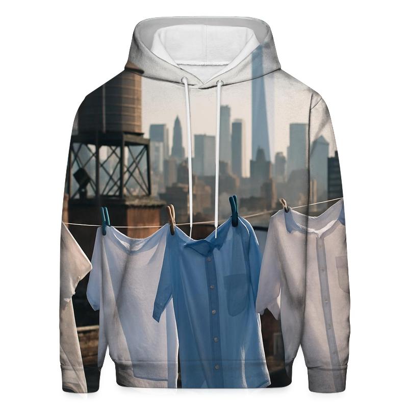 Chinatown Rooftop Laundry Lines With Downtown Skyline Beyond lightweight hoodies