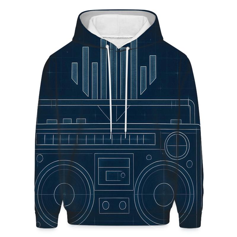 Boombox Blueprint Burst lightweight hoodies