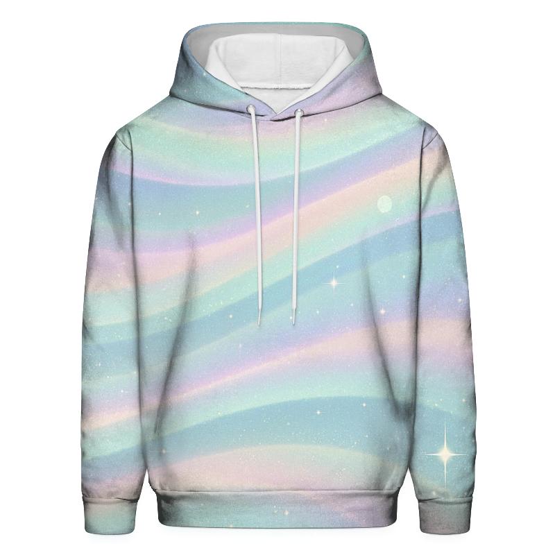 Pastel Aurora Glitter Ribbons graphic hoodies