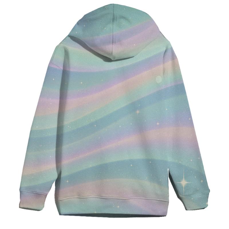 Pastel Aurora Glitter Ribbons graphic hoodies