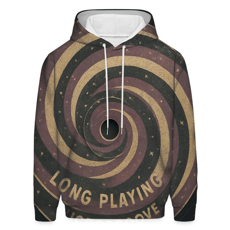 Worn Vinyl Record Galaxy Label printed hoodies