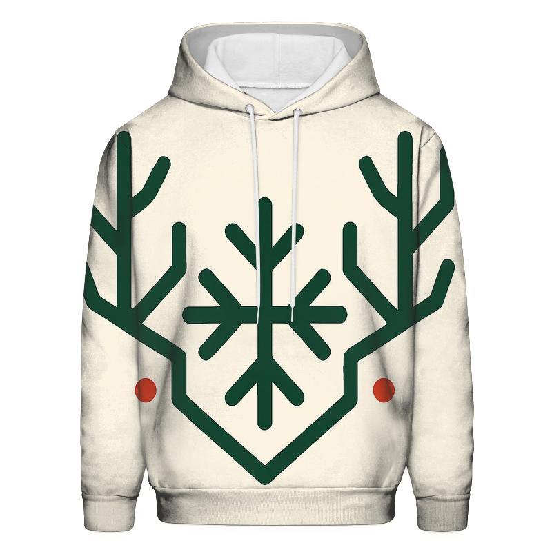 Reindeer Antler Snowflake Fusion embroidered hoodies