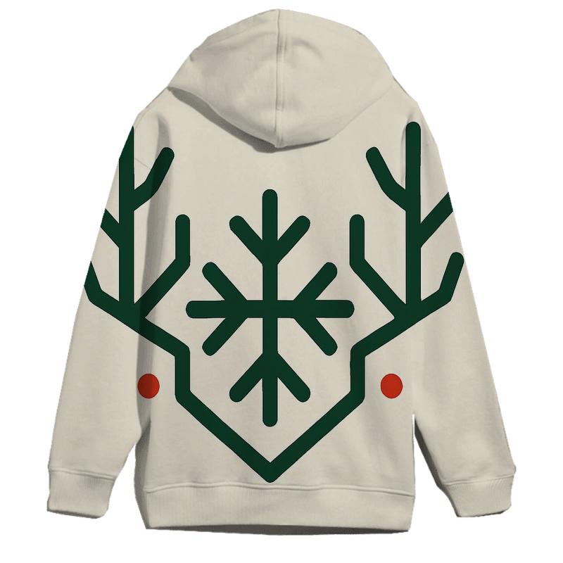 Reindeer Antler Snowflake Fusion embroidered hoodies