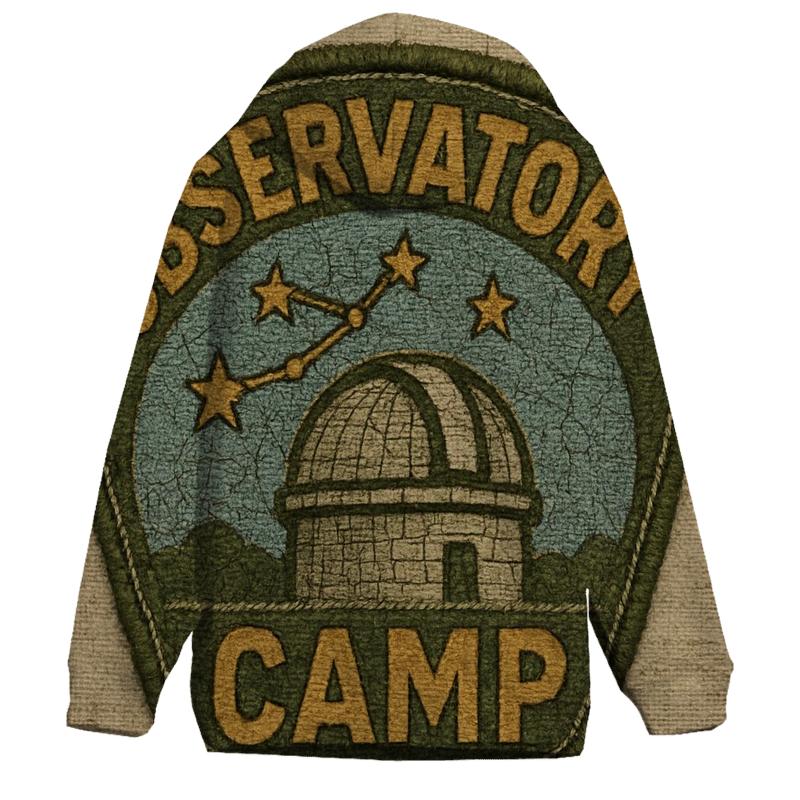 Distressed Observatory Camp Patch hoodies fashion
